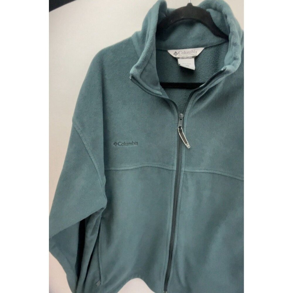 Columbia Men's XXL Long Sleeve Full Zip Up Mock Neck Jacket Green - Picture 2 of 16